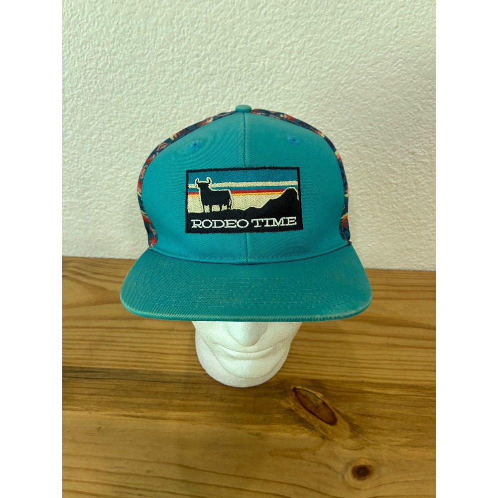 Dale Brisby Rodeo Time Hat Western Teal & Aztec Snap Back Cap Unisex